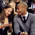 Thierry Henry et sa compagne Andrea à Barcelone en 2008.