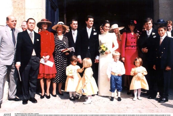 Le prince Michel de Bourbon-Parme et la princesse Maria Pia de Savoie assistaient en 1995 au mairage de Tatiana Gecmen-Waldeck et de Michael Berger-Sandhofer.
