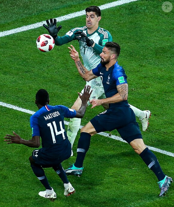 Thibaut Courtois lors du match France - Belgique, le 10 juillet 2018.