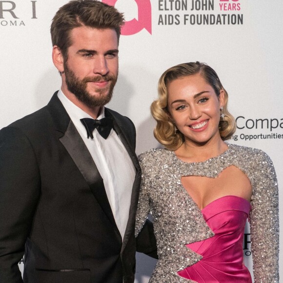 Liam Hemsworth, Miley Cyrus à la 26ème édition de la soirée "Elton John AIDS Foundation Oscar Party" 2018 à West Hollywood le 4 mars 2018.