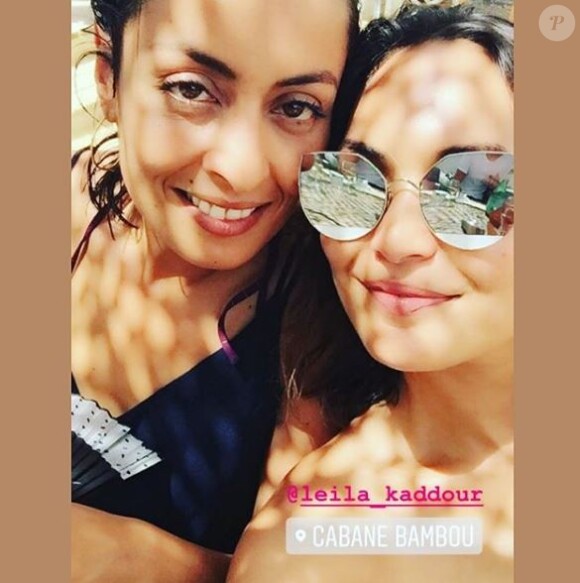 Valérie Bègue en vacances avec Leïla Kaddour à Saint-Tropez le 21 juillet 2018.