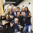Didier Deschamps entouré de son fils Dylan, Nagui, Mélanie Page, Valérie Bègue, Jean Roch, Bruno Solo, Leïla Kaddour lors du Mondial 2018. Instagram, le 22 juin 2018.
