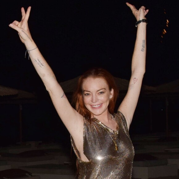 Exclusif - Lindsay Lohan fête son 32ème anniversaire avec famille et amis à Mykonos. Grèce, le 2 juillet 2018.