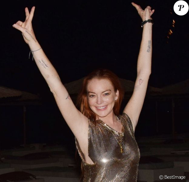 Exclusif - Lindsay Lohan fête son 32ème anniversaire avec famille et amis à Mykonos. Grèce, le 2 juillet 2018.
