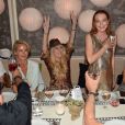 Exclusif - Lindsay Lohan fête son 32ème anniversaire avec famille et amis à Mykonos. Grèce, le 2 juillet 2018.