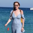 Exclusif - Lindsay Lohan passe ses vacances à Mykonos avec des amis et sa famille. Grèce, le 2 juillet 2018.
