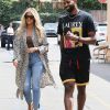 Exclusif - Khloé Kardashian et son compagnon Tristan Thompson sont allés déjeuner en amoureux au restaurant Benihana à Calabasas, le 18 juillet 2018