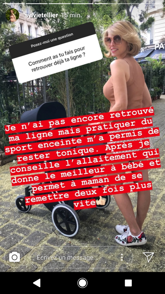 Sylvie Tellier révèle ses astuces pour récupérer la ligne après son accouchement - Instagram, 22 juillet 2018