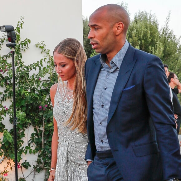 Thierry Henry et sa compagne Andrea Rajacic - Soirée post-mariage du joueur du footballeur Cesc Fabregas et Daniella Semaan à Ibiza en Espagne le 24 juillet 2018.