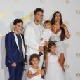 Cesc Fabregas avec sa femme Daniella Semaan et leurs enfants Lia, Capri, Leonardo et Joseph Taktouk - Soirée post-mariage du joueur du footballeur Cesc Fabregas et Daniella Semaan à Ibiza en Espagne le 24 juillet 2018.
