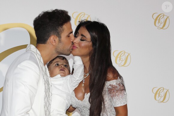 Cesc Fabregas avec sa femme Daniella Semaan et leur fils Leonardo - Soirée post-mariage du joueur du footballeur Cesc Fabregas et Daniella Semaan à Ibiza en Espagne le 24 juillet 2018.