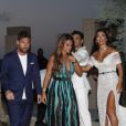 Lionel Messi et sa femme Antonella Roccuzzo, Cesc Fabregas et Daniella Semaan - Soirée post-mariage du joueur du footballeur Cesc Fabregas et Daniella Semaan à Ibiza en Espagne le 24 juillet 2018.