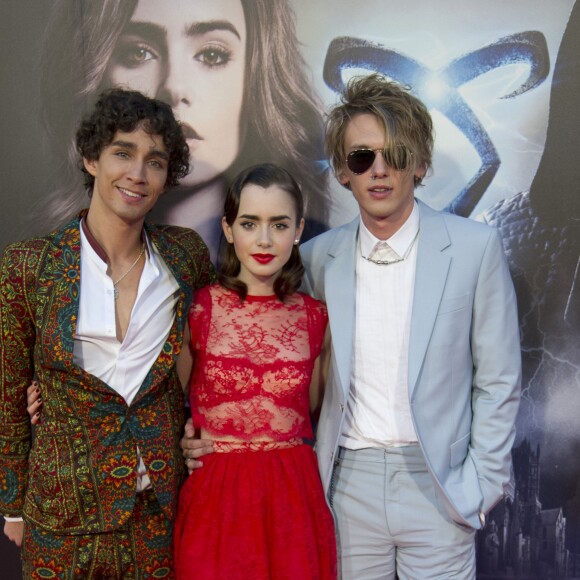 Lily Collins, Jamie Campbell Bower et Robert Sheehan - Première du film "The Mortal Instruments: City of Bones" à Madrid, le 22 août 2013.