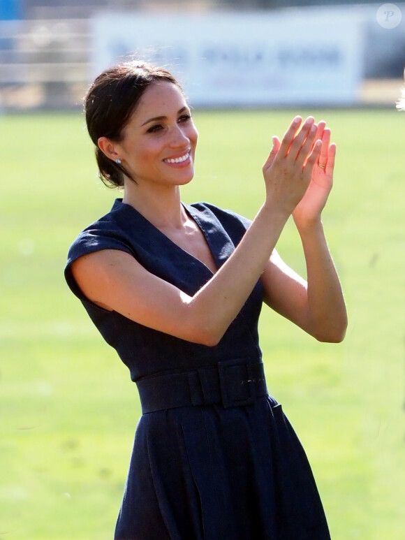 Meghan Markle, la Duchesse de Sussex au Royal Berkshire Polo Cup où le Duc participe aujourd'hui à la Coupe ISP Hanz de Sentebale à Windsor au Royaume-Uni le 26 janvier 2018