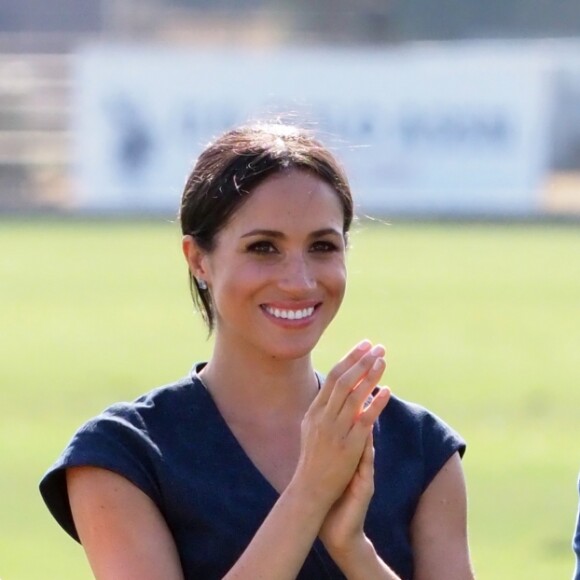 Meghan Markle, la duchesse de Sussex au Royal Berkshire Polo Cup où le prince Harry duc de Sussex, participe aujourd'hui à la Coupe ISP Hanz de Sentebale à Windsor au Royaume-Uni le 26 janvier 2018