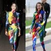 Dua Lipa et Gigi Hadid se transforment en oeuvre d'art grâce à Versace. New York, les 26 juillet et 4 juin 2018.