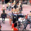 Elizabeth II et le duc d'Edimbourg au mariage du prince Andrew et de Sarah Ferguson le 21 juillet 1986
