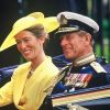 Le prince Philip, duc d'Edimbourg au mariage du prince Andrew et de Sarah Ferguson le 21 juillet 1986.