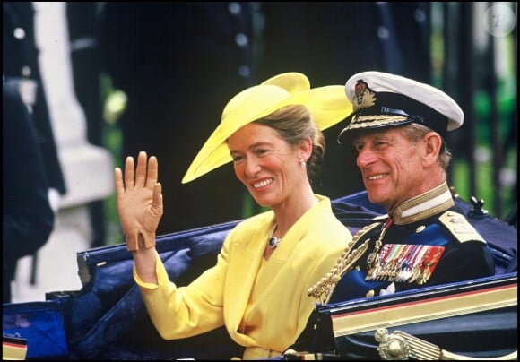 Le prince Philip, duc d'Edimbourg au mariage du prince Andrew et de Sarah Ferguson le 21 juillet 1986.