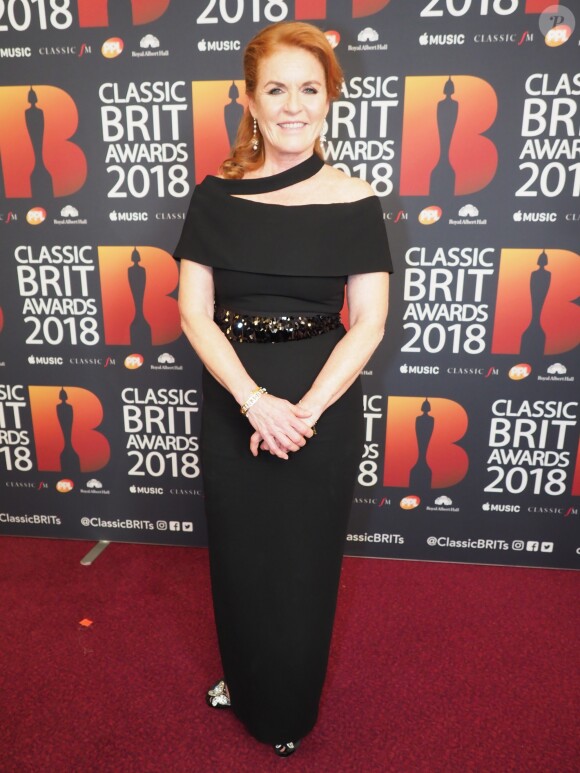 Sarah Ferguson, duchesse d'York, à la cérémonie des Classic BRIT Awards au Royal Albert Hall à Londres le 13 juin 2018.