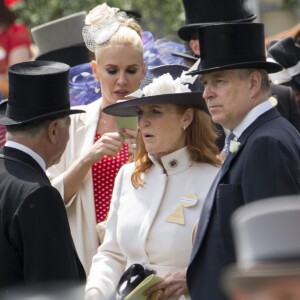 Sarah Ferguson, duchesse d'York, et son ex-mari le prince Andrew, duc d'York, réunis au Royal Ascot le 17 juin 2016.