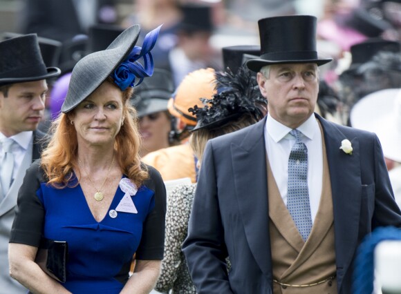 Sarah Ferguson et le prince Andrew, duc d'York, réunis le 19 juin 2015 au Royal Ascot.