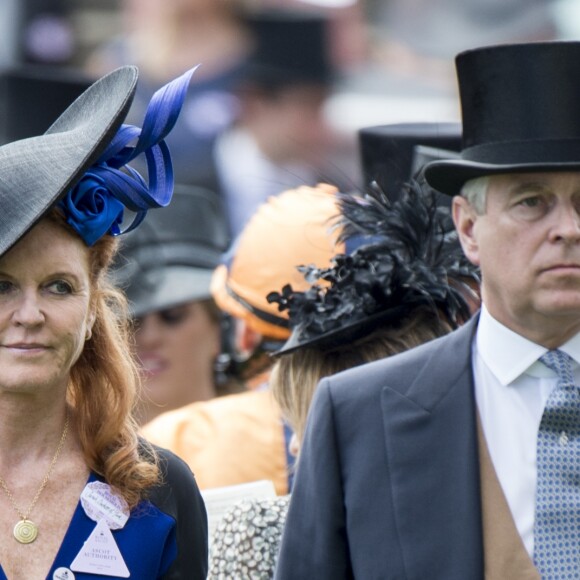 Sarah Ferguson et le prince Andrew, duc d'York, réunis le 19 juin 2015 au Royal Ascot.