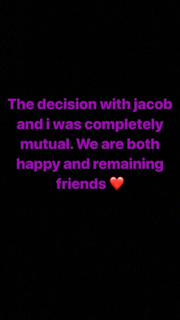 Millie Bobby Brown officialise sa rupture avec Jacob Sartorius sur Instagram, le 31 juillet 2018.