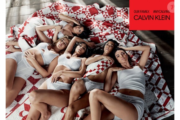 Les soeurs Kardashian (Kylie, Kourtney, Kim) - Jenner (Kylie, Kendall) posent pour une campagne Calvin Klein à New York.