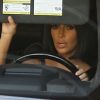 Kim Kardashian sort d'un studio d’enregistrement au volant de sa voiture à Studio City, le 30 juillet 2018