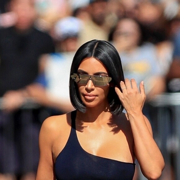 Kim Kardashian à son arrivée à El Capitan Entertainment à Hollywood, le 30 juillet 2018