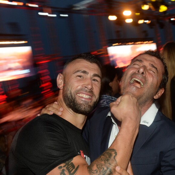 Semi-Exclusif - Yohan Lidon, 17 fois champion du monde de K1, Muay thaï, boxe thaï et Bernard Montiel - Les people assistent à l'édition Fight Night 2018 à Saint-Tropez le 4 Août 2018 © Rachid Bellak / Bestimage