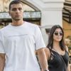 Kourtney Kardashian quitte le restaurant SugarFish accompagnée de sa fille Penelope et de son compagnon Younes Bendjima à Calabasas, le 21 juillet 2018.