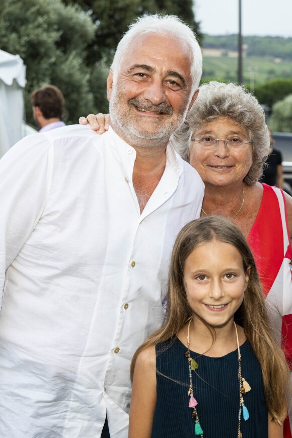 Exclusif - Guy Savoy, sa petite-fille et Jacqueline Franjou, présidente du festival de Ramatuelle - Festival de Ramatuelle: Julien Clerc "La tournée des cinquante ans" à Ramatuelle, France, le 8 août 2018. © Cyril Bruneau/Festival de Ramatuelle/Bestimage