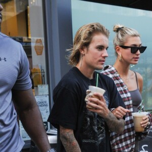 Hailey Baldwin et son fiancé Justin Bieber à New York, le 8 août 2018