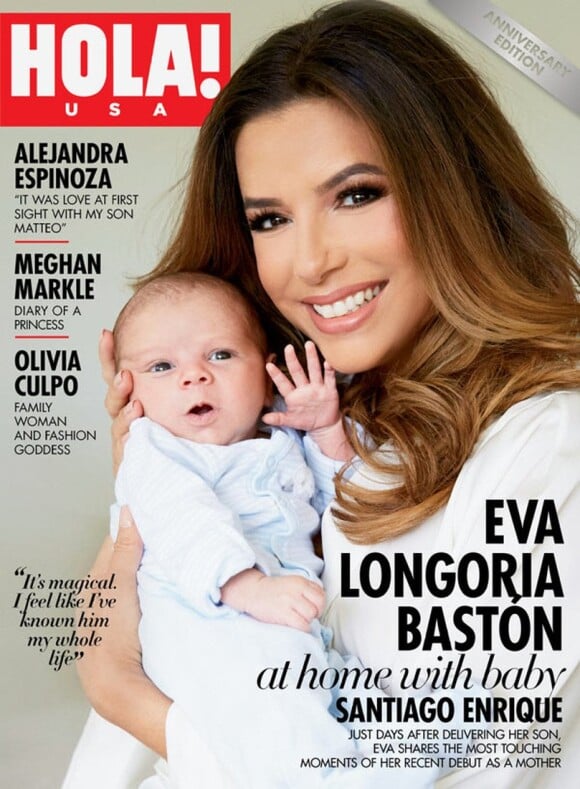 Eva Longoria avec son fils Santiago en couverture d'un numéro spécial de Hola! USA (août 2018)