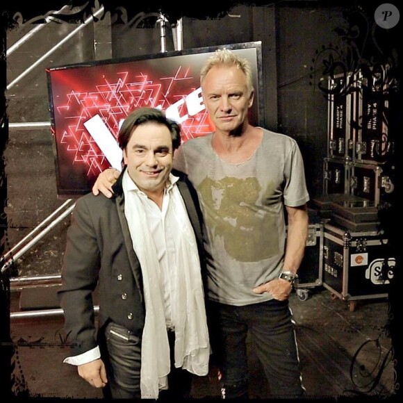 Frédéric Longbois ("The Voice") avec Sting sur Facebook. Mai 2018.