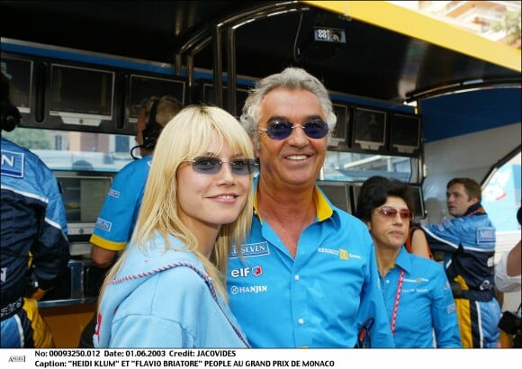 Heidi Klum et Flavio Briatore à Monaco. Juin 2003.