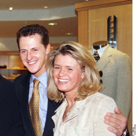 Michael Schumacher et sa femme Corinna à Milan en 1997.