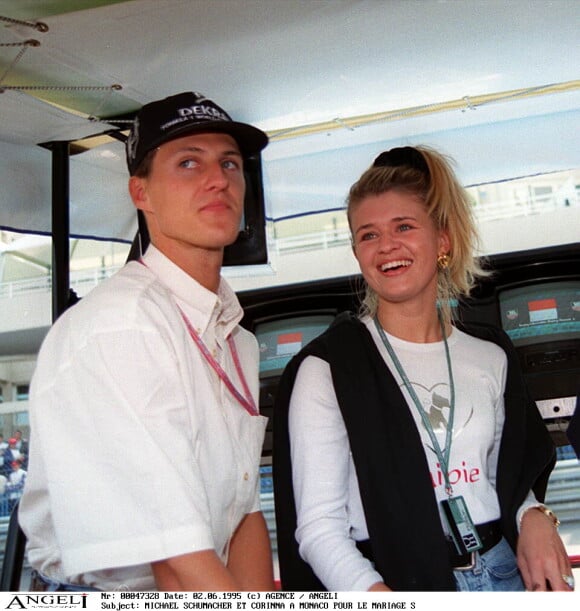 Michael Schumacher et sa femme Corinna à Monaco en 1995.