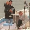 Michael Schumacher en vacances en famille en Sardaigne en 1998 avec sa femme Corinna et leurs enfants.