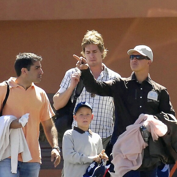 Michael Schumacher, sa femme Corinna et leurs enfants Gina Maria et Mick en vacances à Tenerife en avril 2007.