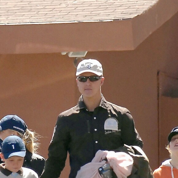 Michael Schumacher, sa femme Corinna et leurs enfants Gina Maria et Mick en vacances à Tenerife en avril 2007.