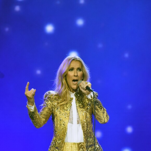 Celine Dion en concert lors de sa tournée "Celine Dion Live 2018" au Qudos Bank Arena de Sydney en Australie le 27 juillet 2018