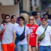 Exclusif - Sophie Turner et son fiancé Joe Jonas dans les rues de New York, le 15 août 2018