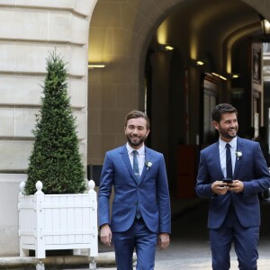 Exclusif - Mariage civil de Christophe Beaugrand et de Ghislain Gerin à Paris le 25 juillet 2018. © Dominique Jacovides/Bestimage