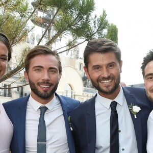 Exclusif - Cocktail du mariage civil de Christophe Beaugrand et de Ghislain Gerin à Paris le 25 juillet 2018. © Dominique Jacovides/Bestimage