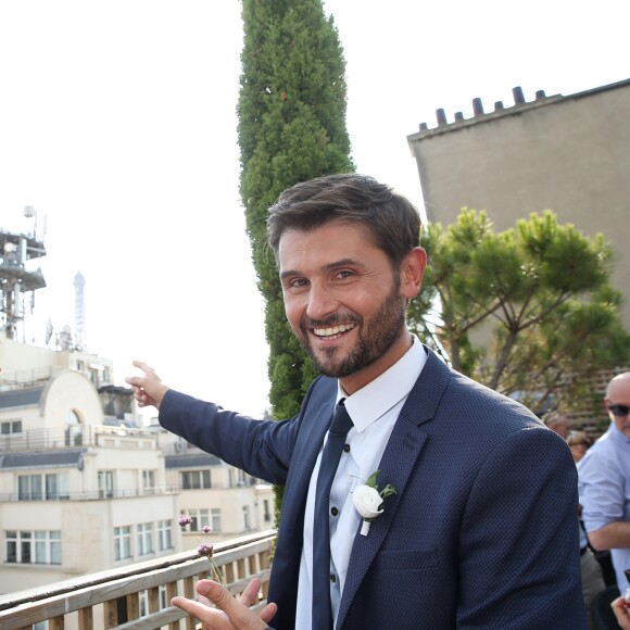 Exclusif - Cocktail du mariage civil de Christophe Beaugrand et de Ghislain Gerin à Paris le 25 juillet 2018. © Dominique Jacovides/Bestimage