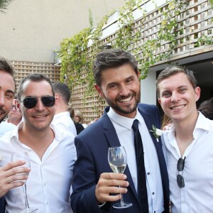 Exclusif - Cocktail du mariage civil de Christophe Beaugrand et de Ghislain Gerin à Paris le 25 juillet 2018. © Dominique Jacovides/Bestimage