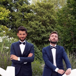 Exclusif - Cérémonie du mariage de Christophe Beaugrand et de Ghislain Gerin au Domaine de Blanche Fleur à Châteauneuf-de-Gadagne le 28 juillet 2018. © Dominique Jacovides/Bestimage